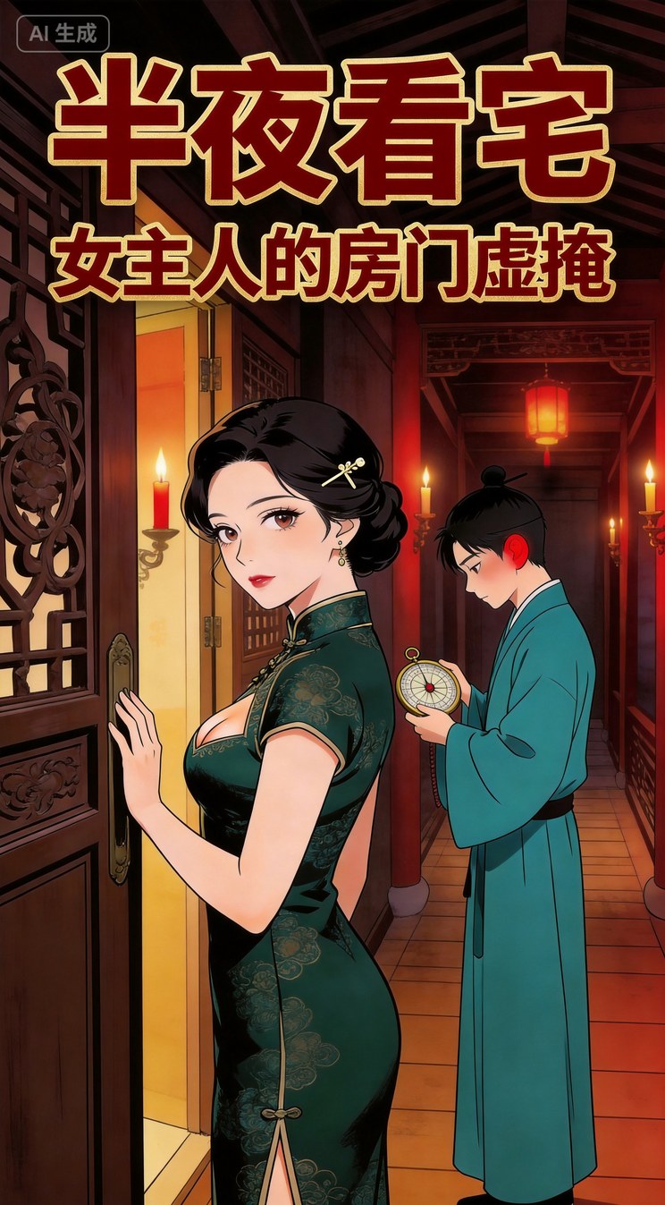 半夜看宅 女主人的房门虚掩