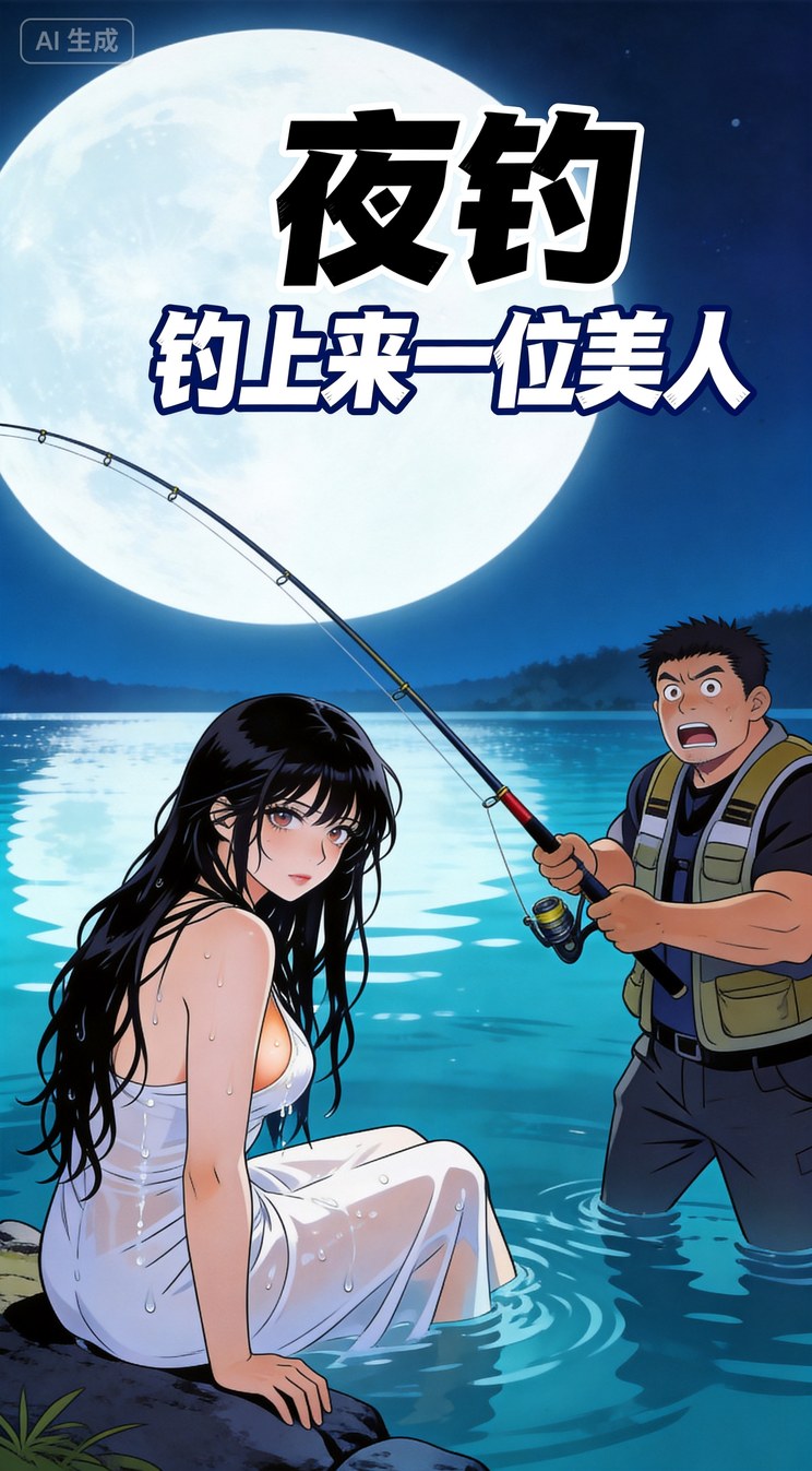 夜钓 钓上来一位美人